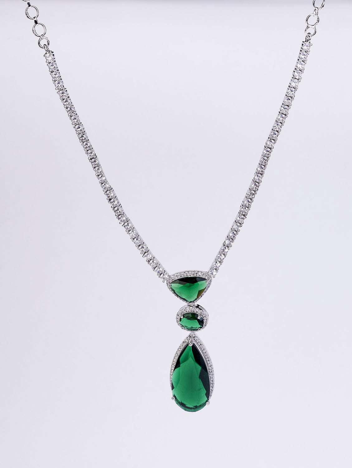 women sapphire necklace and earring set - 22280820 -  Standard Image - 2