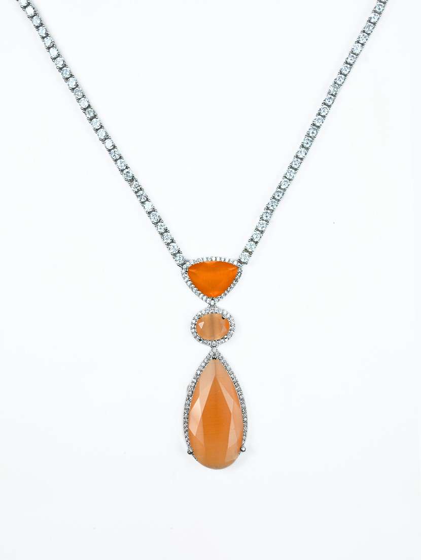 women sapphire necklace and earring set - 22280821 -  Standard Image - 2