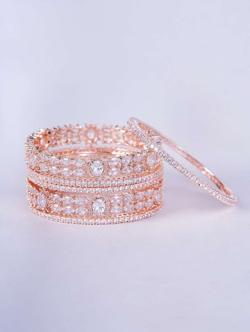 women stone studded brass bangle - 22280844 -  Standard Image - 2