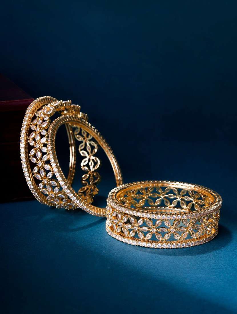  opal touch rhodium plated made of brass bangles