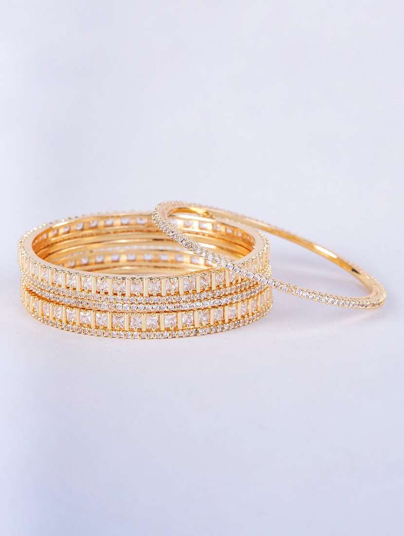  opal touch rhodium plated made of brass bangles - 22280852 -  Standard Image - 2