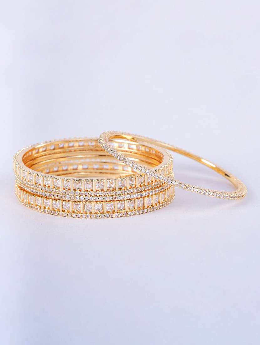  opal touch rhodium plated made of brass bangles - 22280854 -  Standard Image - 2