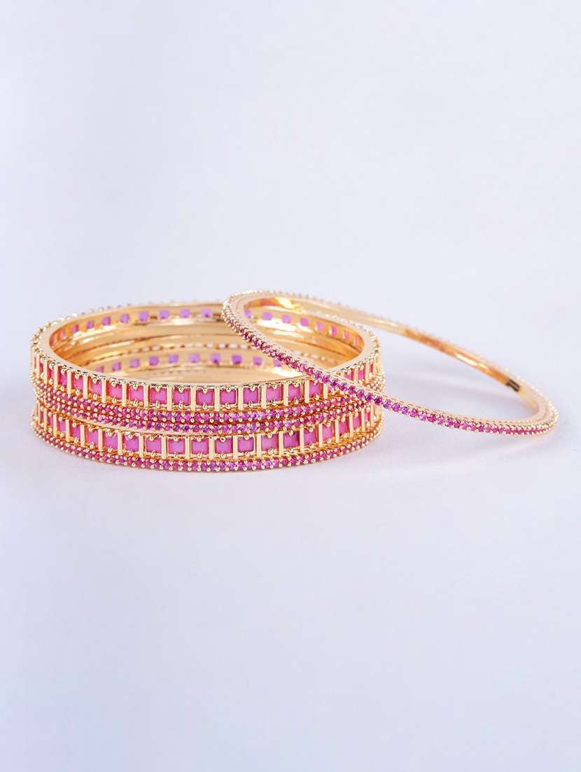  opal touch rhodium plated made of brass bangles - 22280855 -  Standard Image - 2