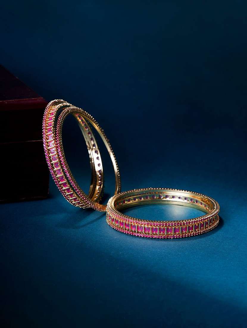  opal touch rhodium plated made of brass bangles