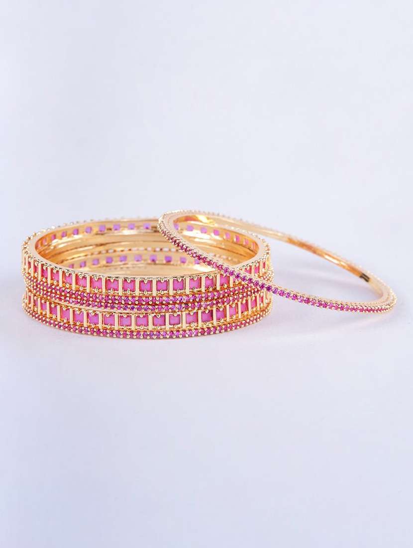  opal touch rhodium plated made of brass bangles - 22280856 -  Standard Image - 2