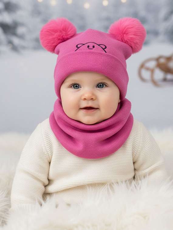 kids woolen cap with neck scarf set - 22281140 -  Standard Image - 2