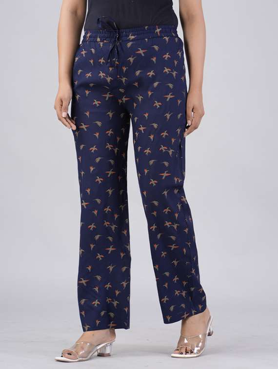 women printed mid rise straight palazzo - 22281195 -  Standard Image - 2