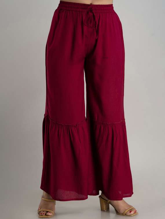 women solid mid rise sharara - 22281200 -  Standard Image - 2