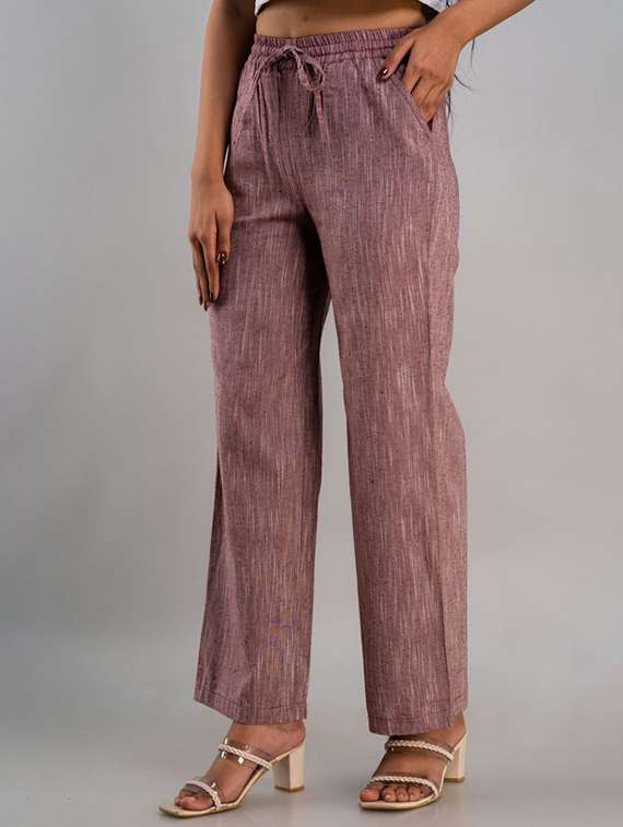 women solid mid rise straight palazzo - 22281205 -  Standard Image - 2