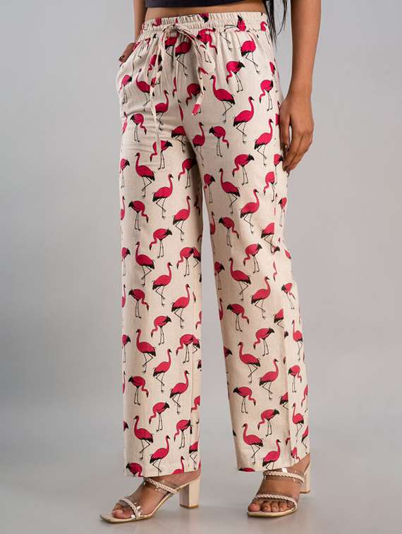 women printed mid rise straight palazzo - 22281206 -  Standard Image - 2