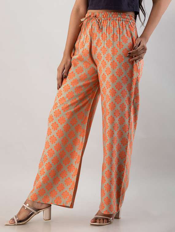 women printed mid rise straight palazzo - 22281207 -  Standard Image - 2