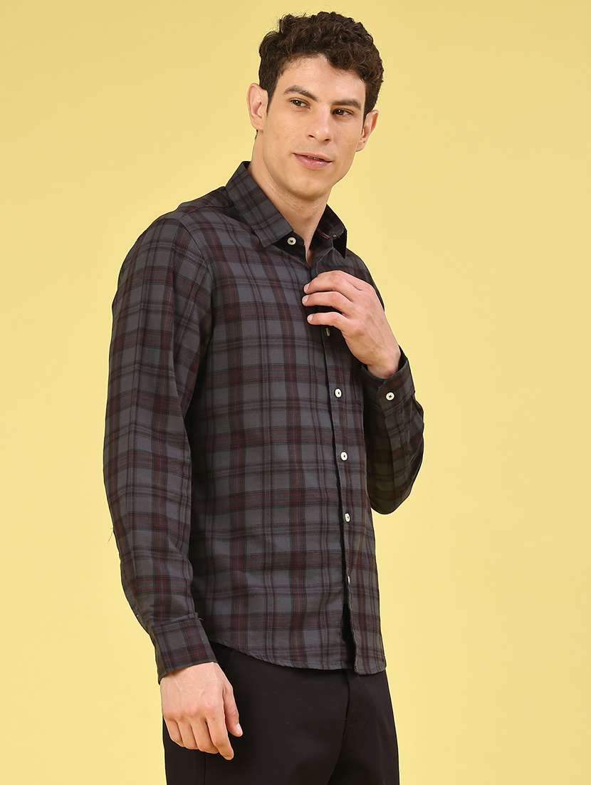 Men Checkered Long Sleeve Regular Fit Casual Shirt - 22281225 -  Standard Image - 2