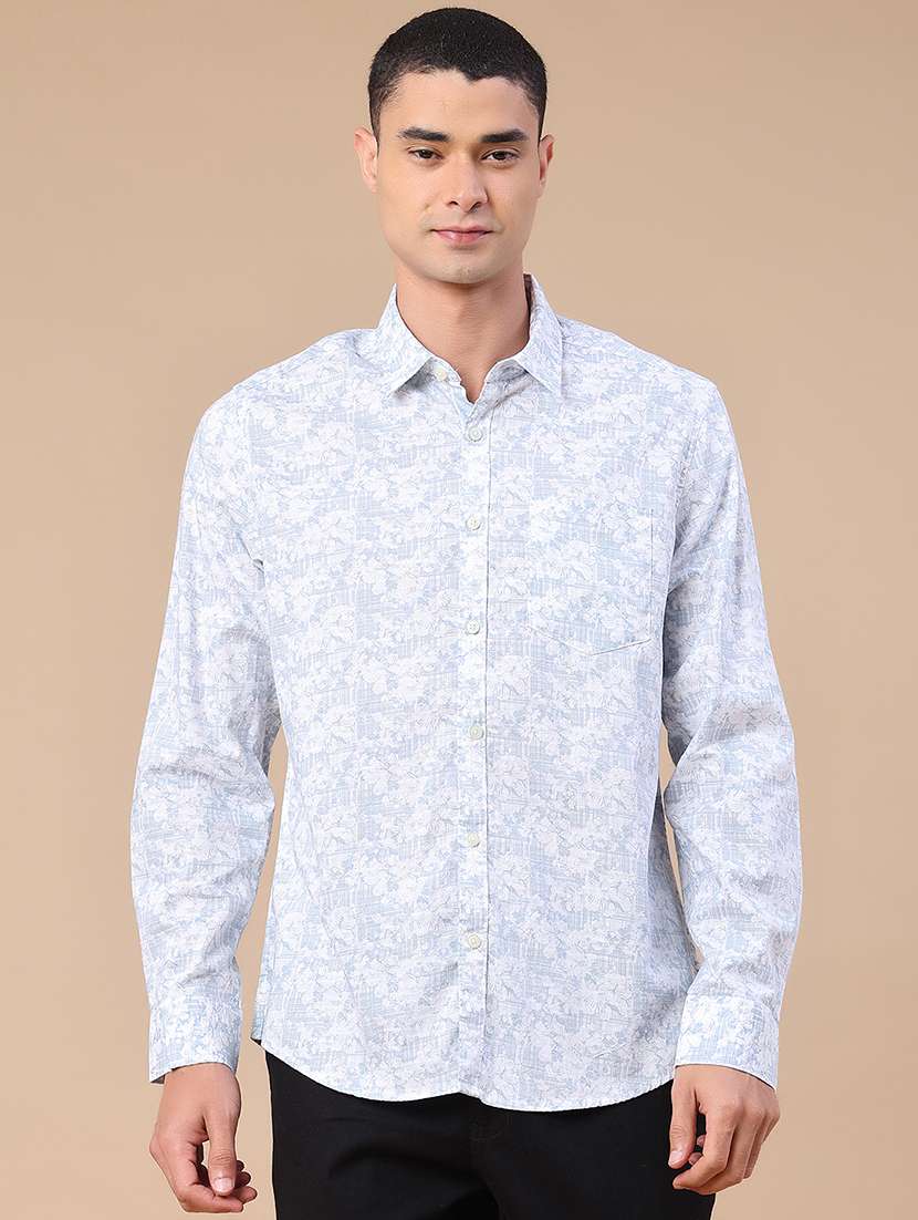 men printed long sleeve regular fit casual shirt - 22281490 -  Standard Image - 2
