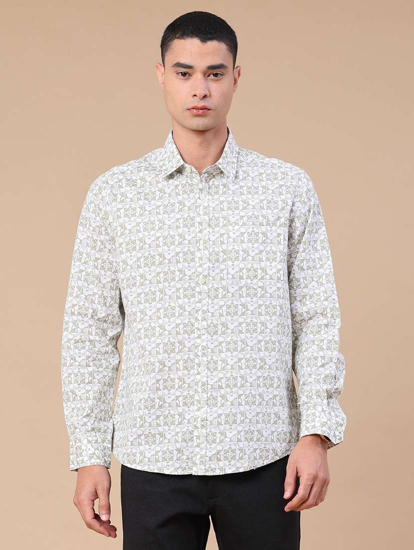 Men Printed Long Sleeve Regular Fit Casual Shirt - 22281495 -  Standard Image - 2