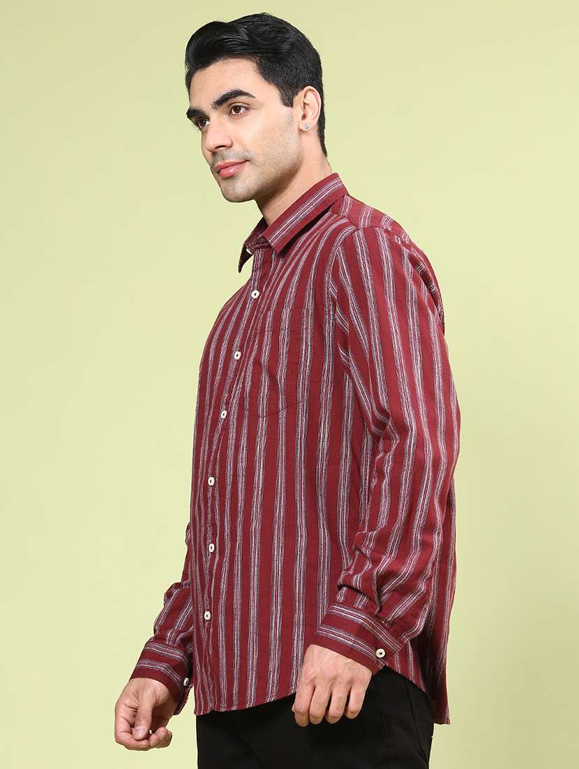 men striped long sleeve regular fit casual shirt - 22281602 -  Standard Image - 2