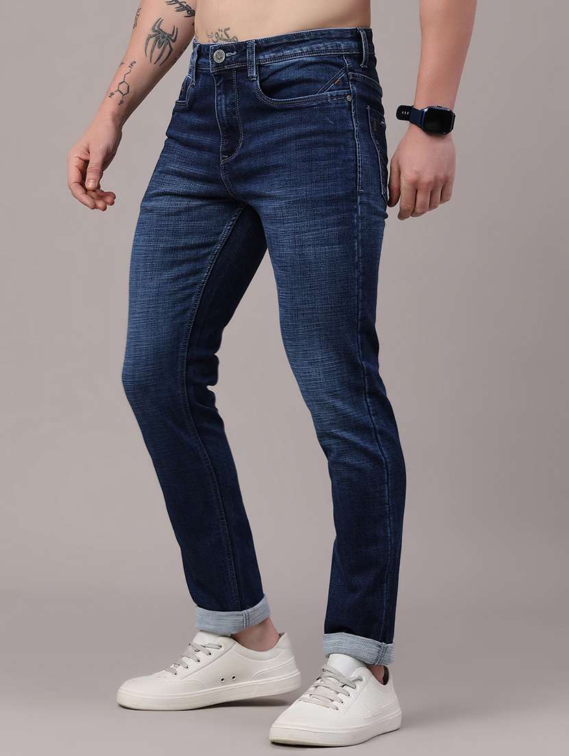 men washed mid rise slim fit jeans - 22281656 -  Standard Image - 2