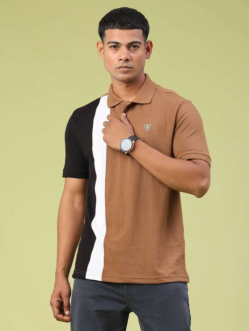men color block short sleeve regular fit polo t-shirt - 22281678 -  Standard Image - 2