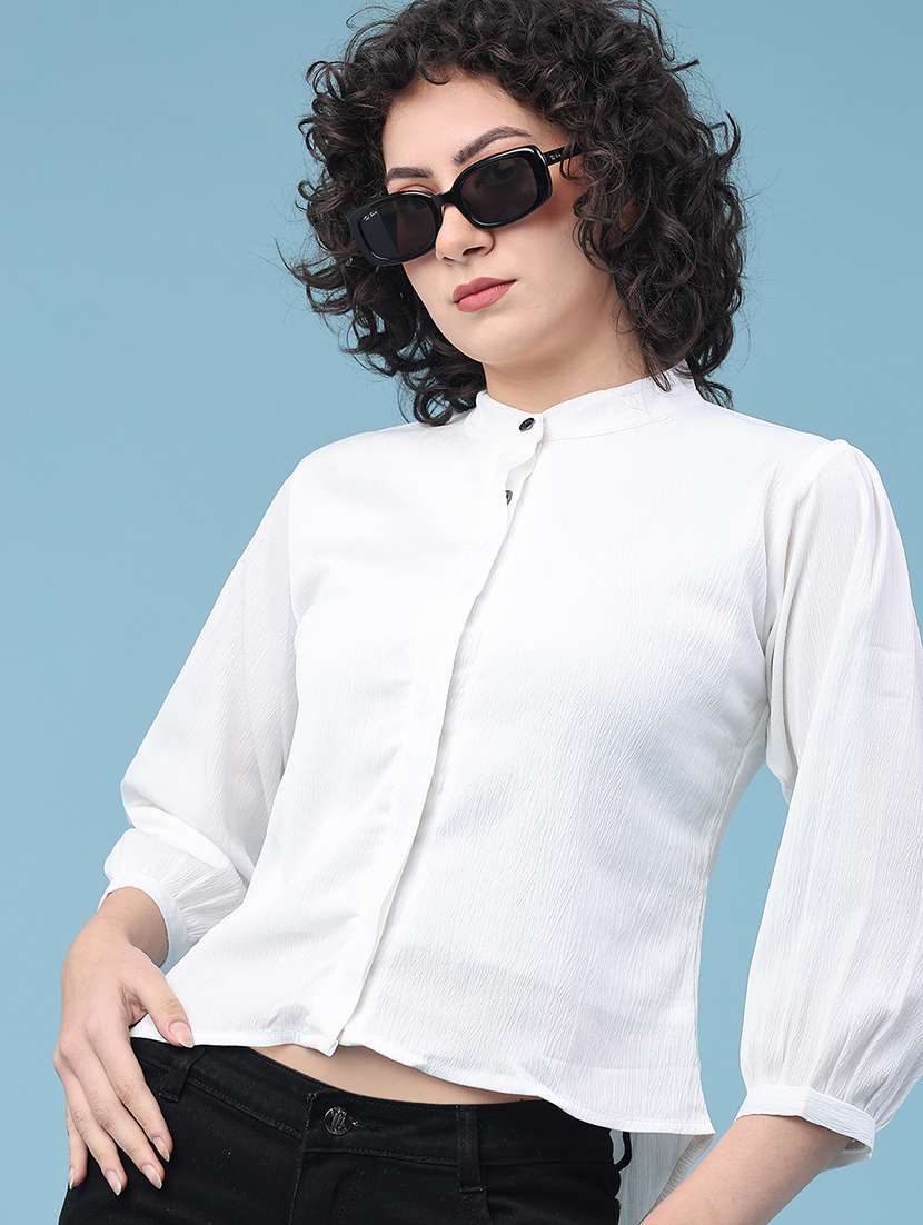 women solid three quarter sleeve top
