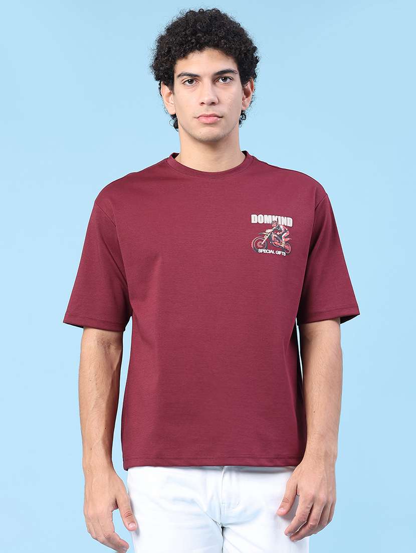 Men Printed Round Neck Oversized T-shirt - 22281754 -  Standard Image - 2