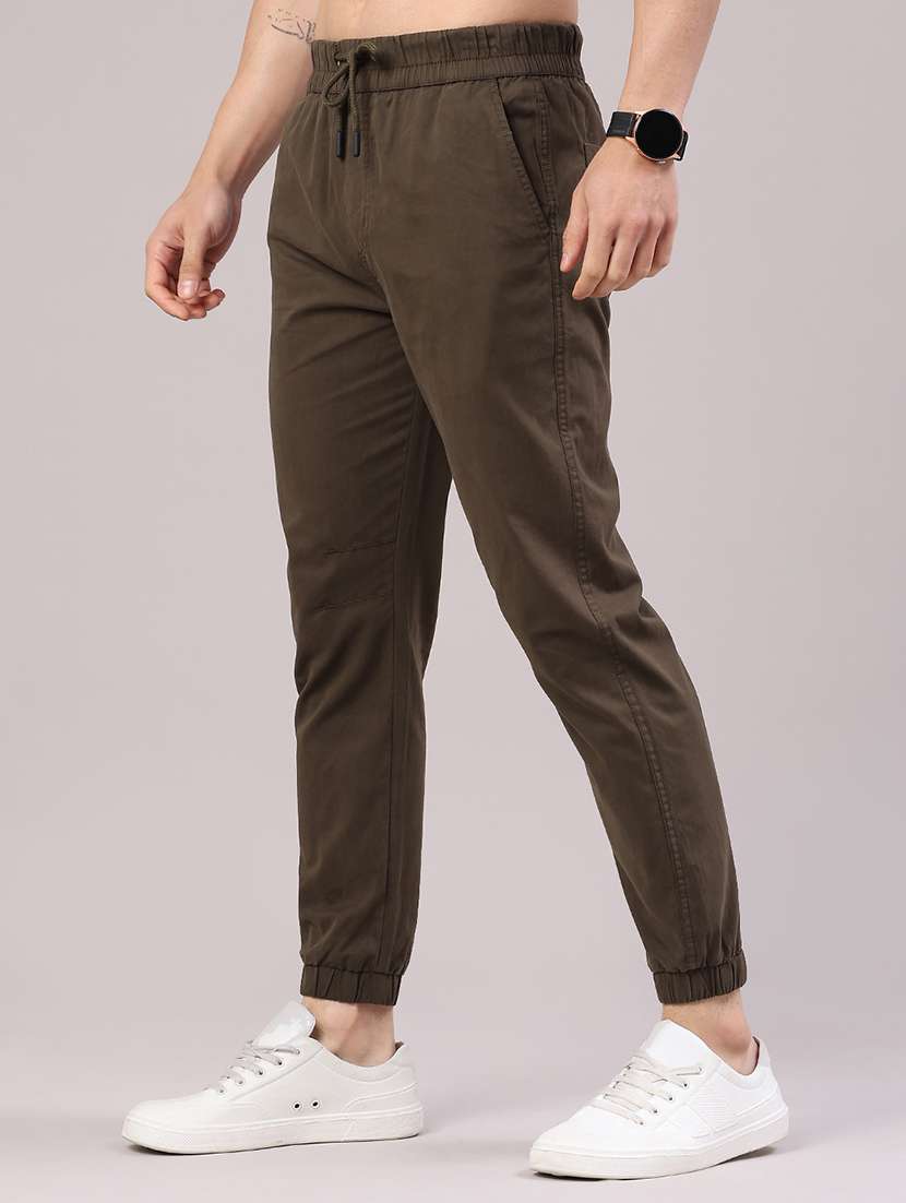 men solid mid rise regular fit jogger - 22281811 -  Standard Image - 2