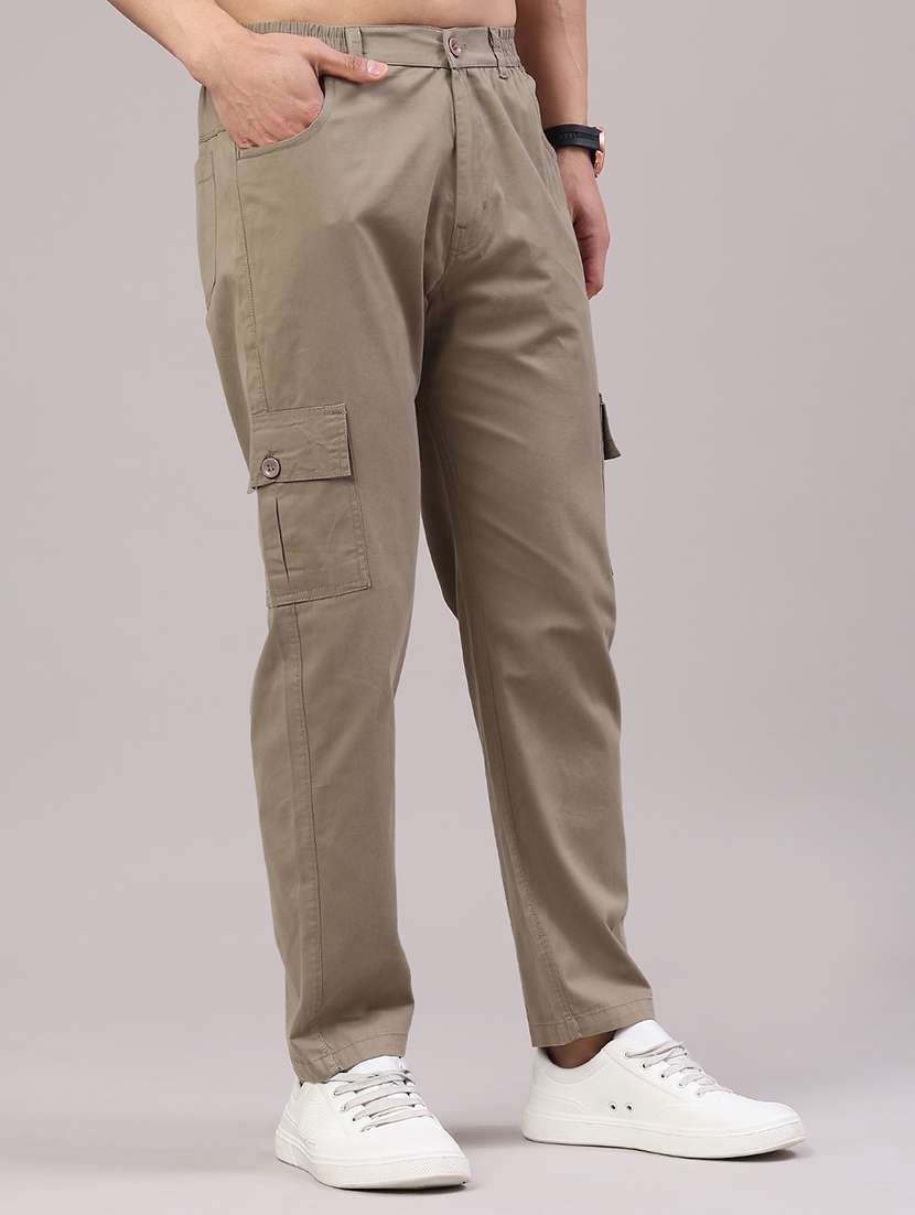 men solid mid rise regular fit cargo  - 22281816 -  Standard Image - 2