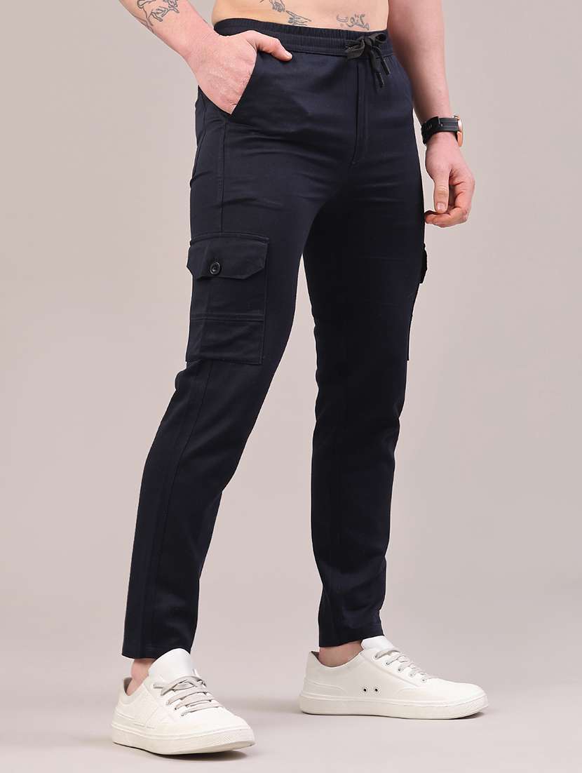men solid mid rise regular fit cargo  - 22281850 -  Standard Image - 2