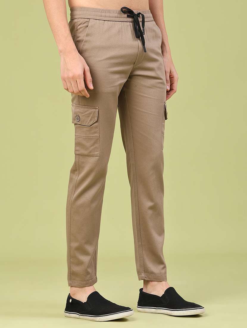 men solid mid rise regular fit cargo  - 22281855 -  Standard Image - 2