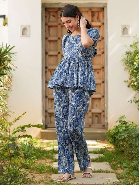 women printed top and trouser co-ord set - 22281992 -  Standard Image - 2