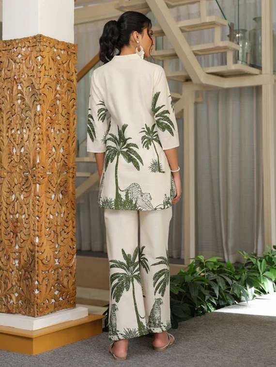 women printed top and trouser co-ord set - 22282006 -  Standard Image - 2