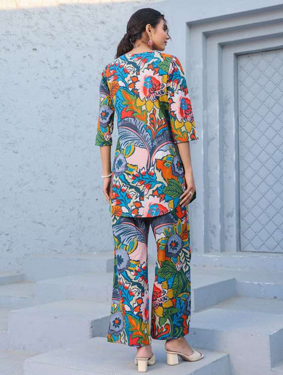 women printed top and trouser co-ord set - 22282029 -  Standard Image - 2