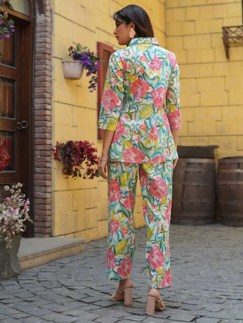 women printed top and trouser co-ord set - 22282036 -  Standard Image - 2
