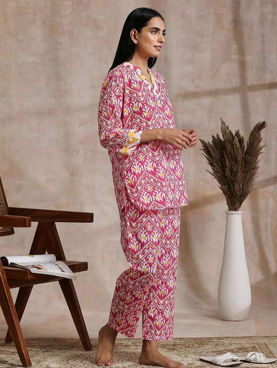 women printed top and trouser co-ord set - 22282038 -  Standard Image - 2