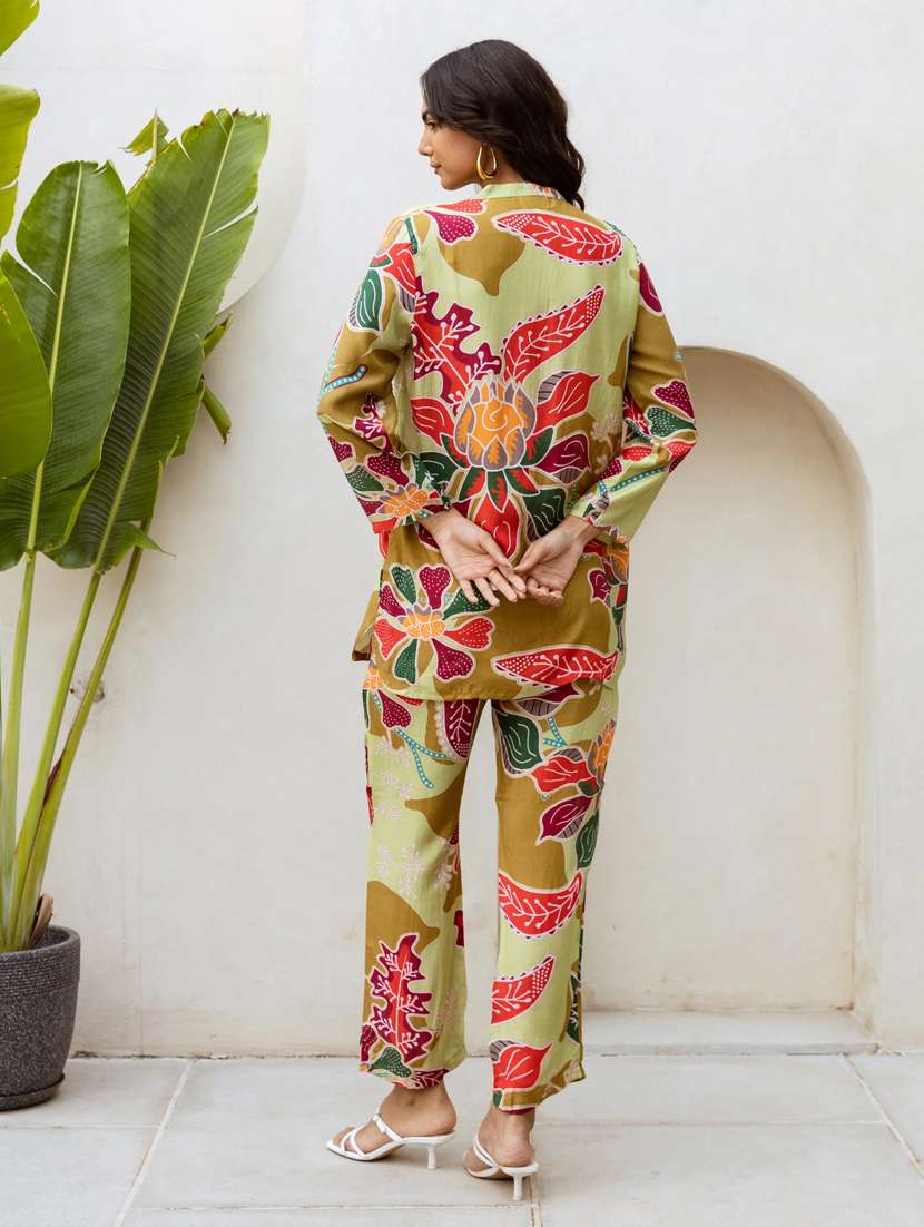 women printed top and trouser co-ord set - 22282047 -  Standard Image - 2