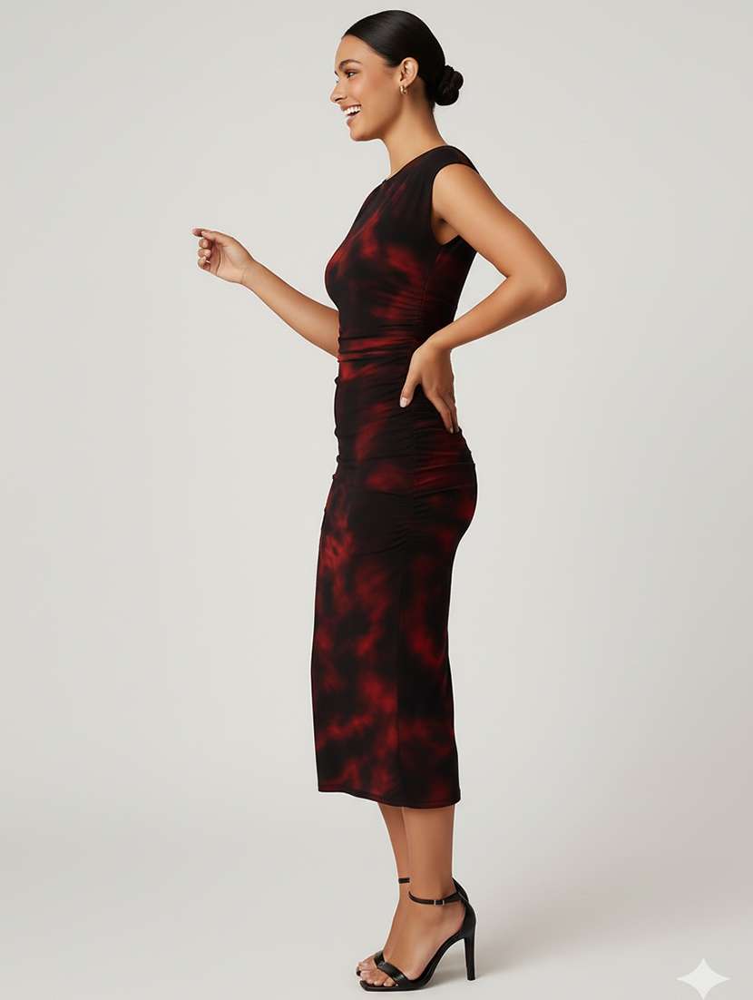 women pringted sleeveless bodycon dress - 22282070 -  Standard Image - 2