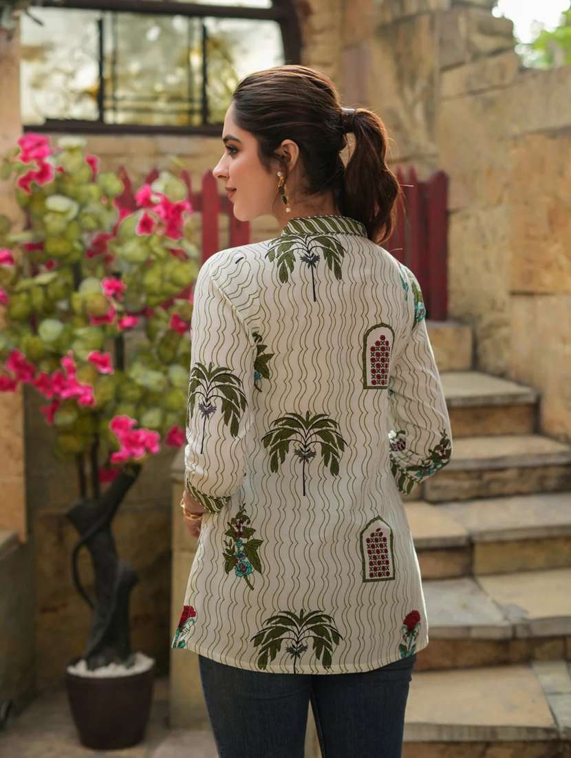 women printed three quartre sleeve kurti - 22282096 -  Standard Image - 2
