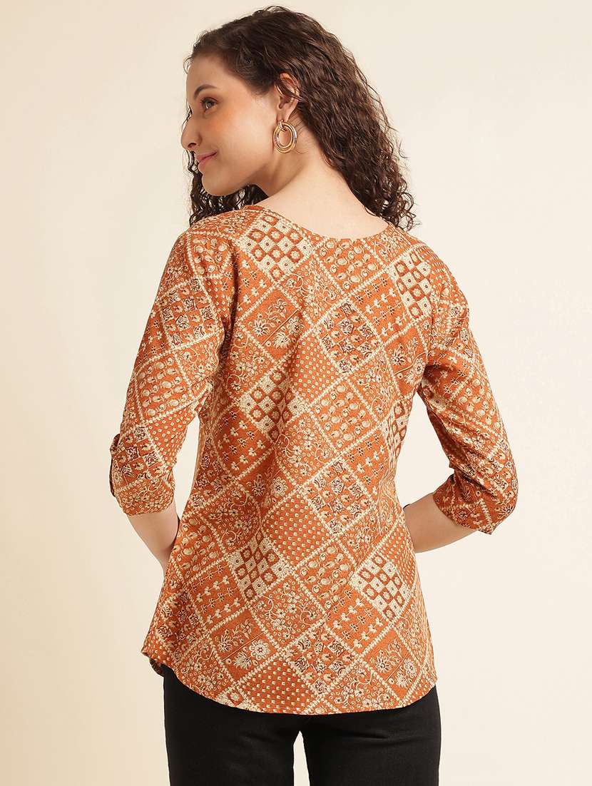 women printed three quartre sleeve kurti - 22282098 -  Standard Image - 2