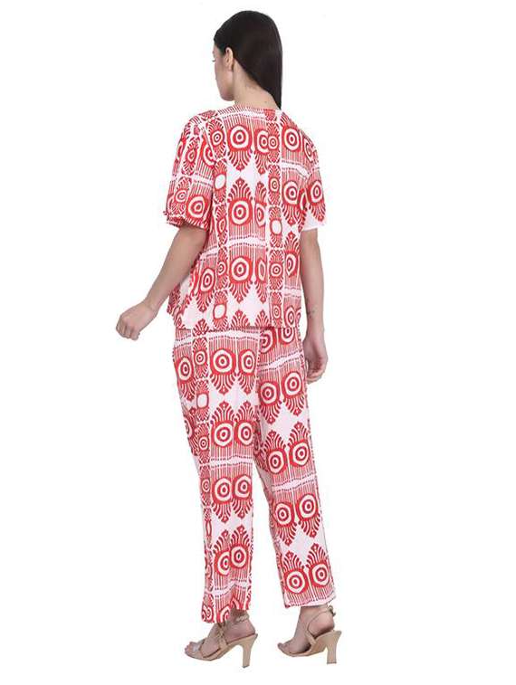 women printed short sleeve ethnic co-ord set - 22282135 -  Standard Image - 2
