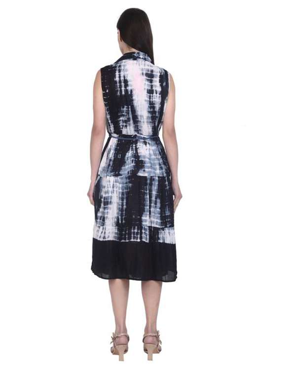 women printed sleeveless tiered dress - 22282141 -  Standard Image - 2