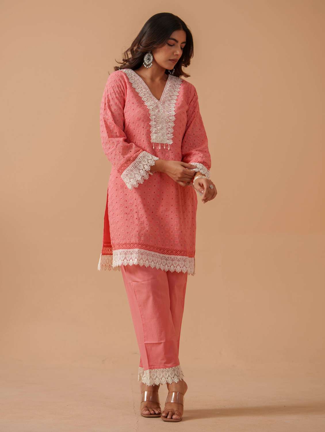 Women Solid With Work Long Sleeve Ethnic Co-ord Set - 22282207 -  Standard Image - 2