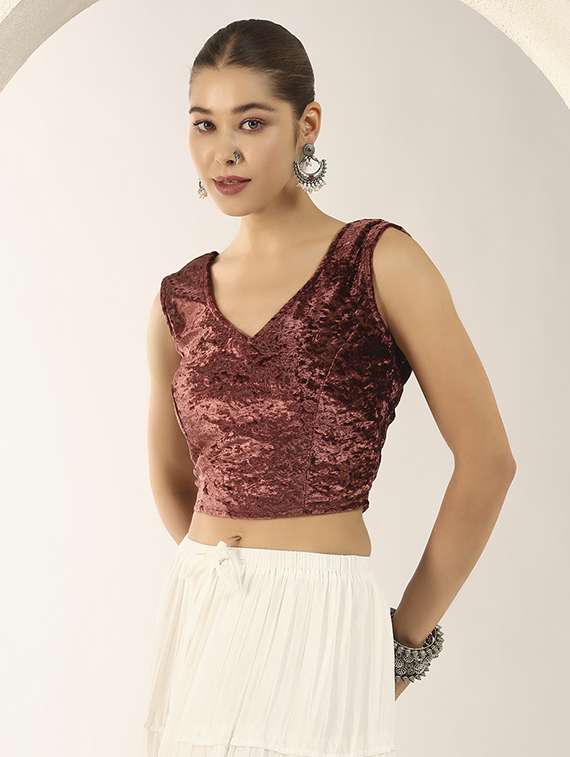 women solid sleeveless stitched blouse - 22282346 -  Standard Image - 2