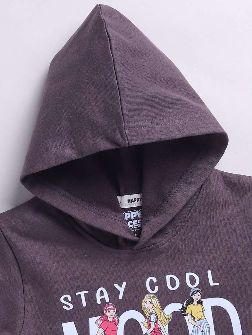 girls printed long sleeve hooded sweatshirt - 22282424 -  Standard Image - 2