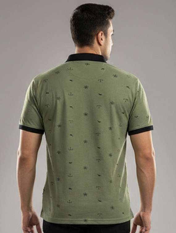men printed short sleeve regular fit polo t-shirt - 22282568 -  Standard Image - 2