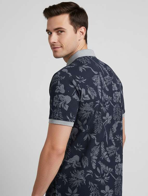 men printed short sleeve regular fit polo t-shirt - 22282569 -  Standard Image - 2