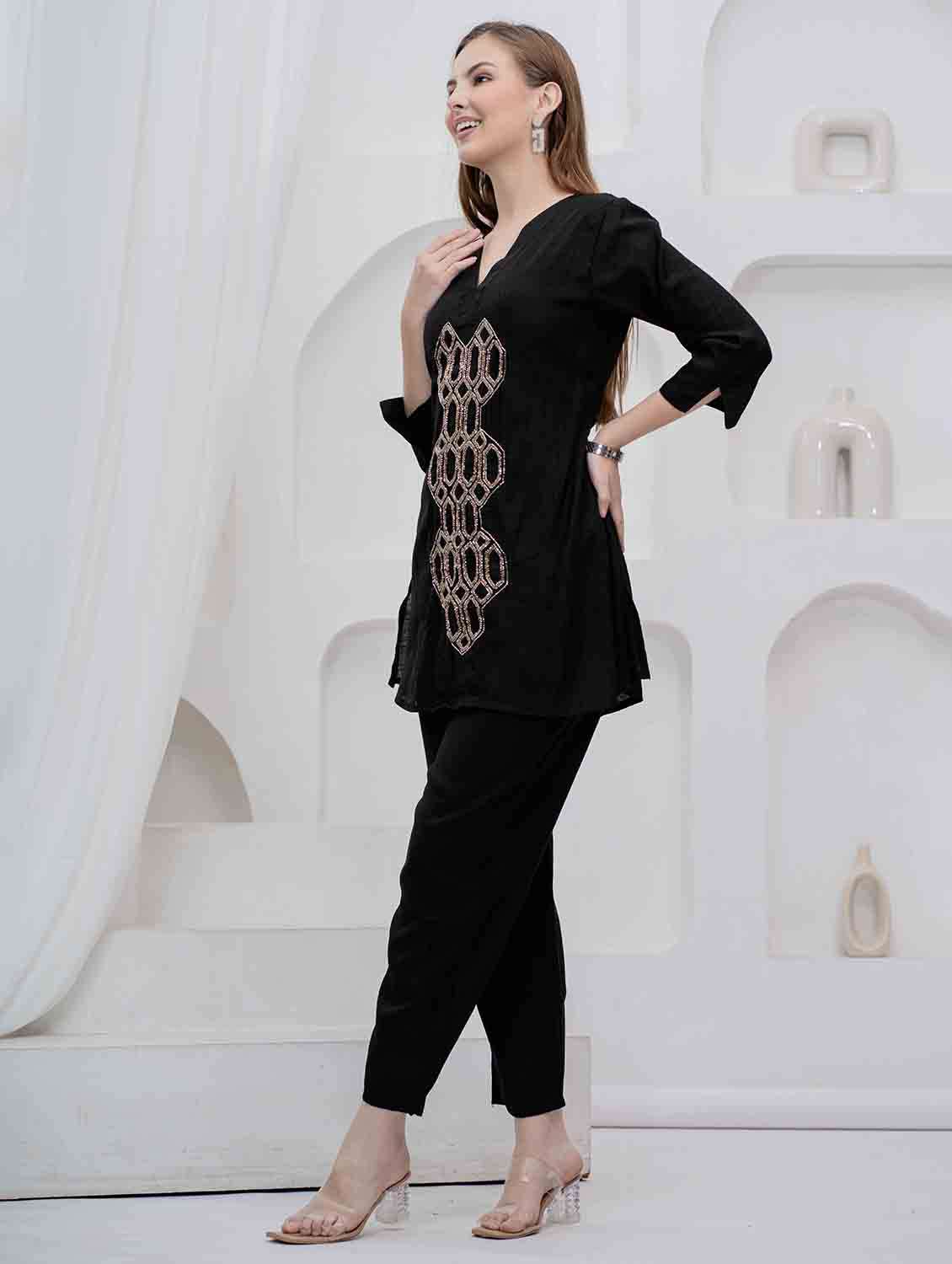 women three quarter sleeve ethnic co-ord set - 22282984 -  Standard Image - 2