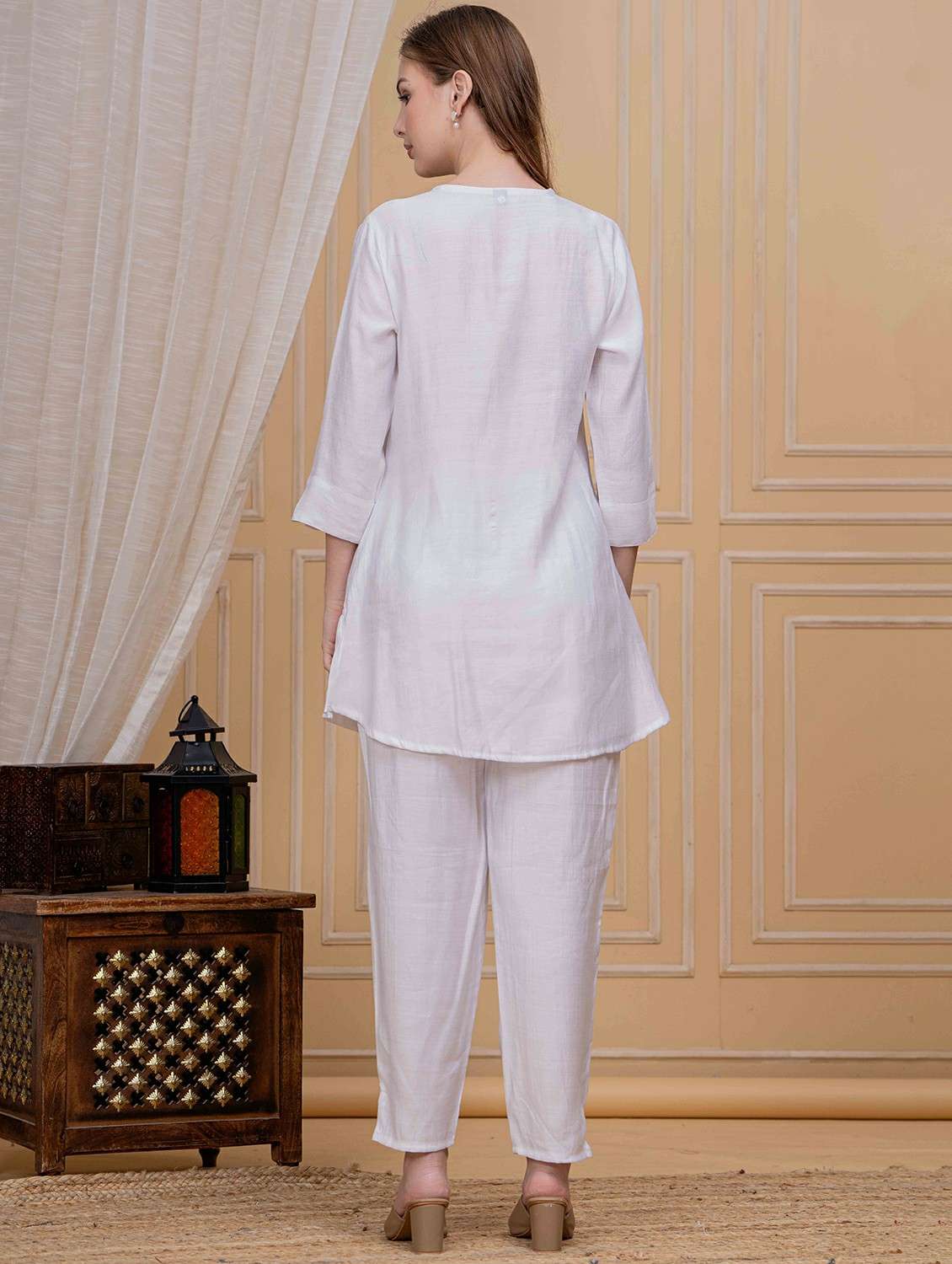 women three quarter sleeve ethnic co-ord set - 22282985 -  Standard Image - 2