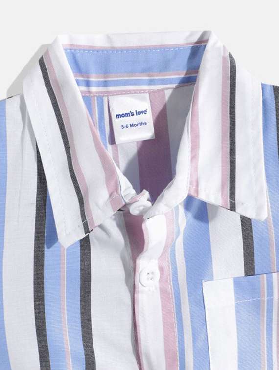 boys striped collared short sleeve shirt - 22283007 -  Standard Image - 2