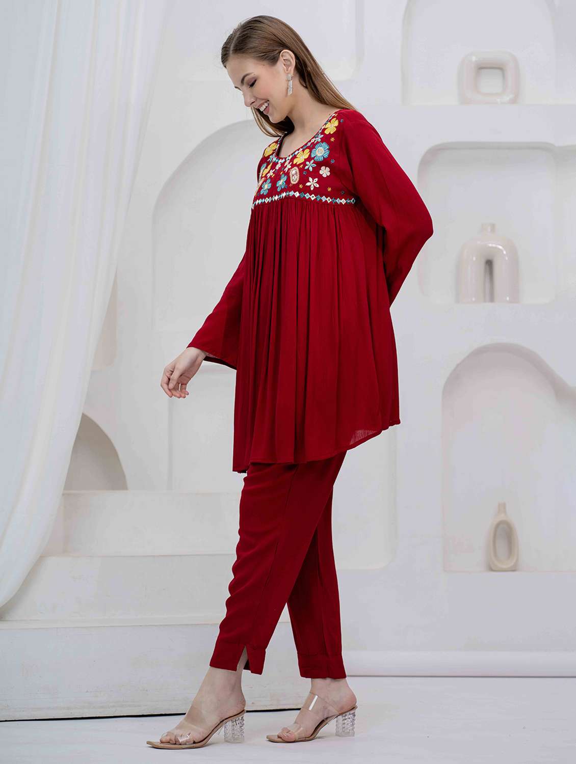 women embroidered long sleeve co-ord set - 22283047 -  Standard Image - 2