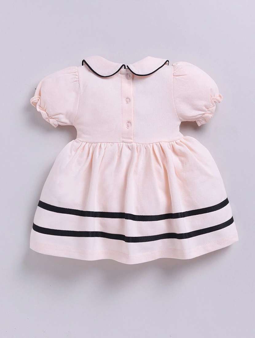 girls solid puff sleeve fit & flare dress - 22283146 -  Standard Image - 2