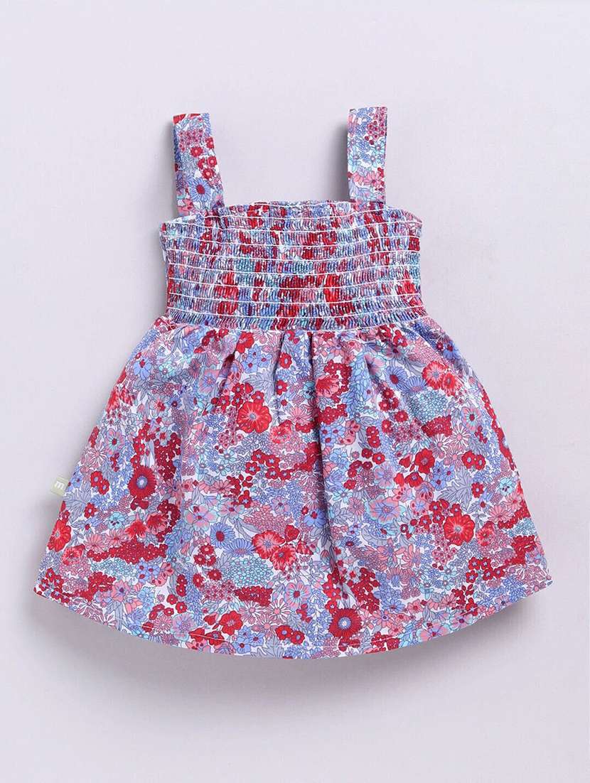 girls printed shoulder strap flared dress - 22283160 -  Standard Image - 2