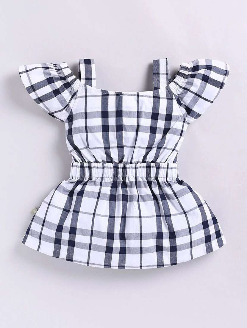 girls checkered short sleeve fit & flare dress - 22283171 -  Standard Image - 2